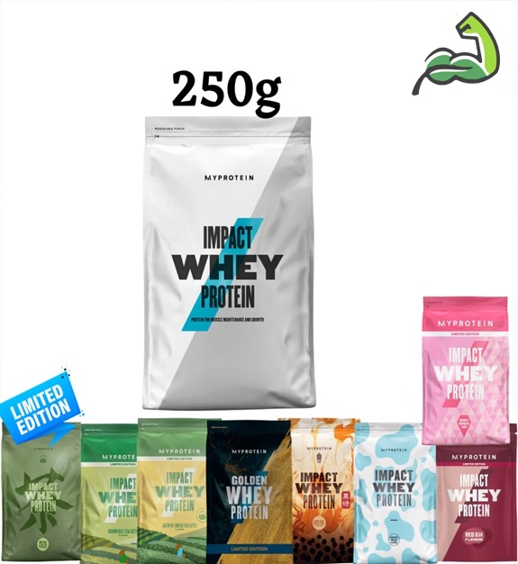 Whey Protein in 250g and 500g packaging