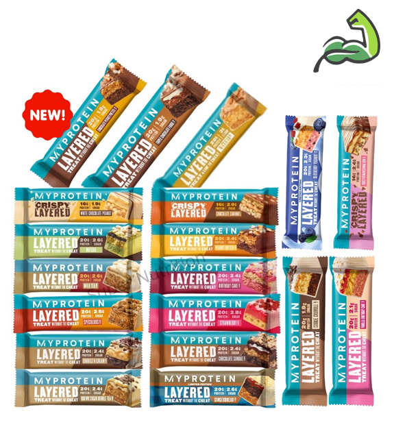 Layered Protein Bar in packaging